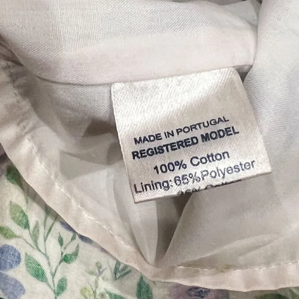 Oscar de la Renta White Green Spring Floral Lined Girl's Skirt Size 4Y